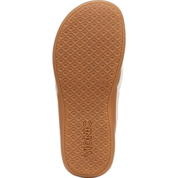 Vionic Tide Melo Toe-Post Sandal, Arch Support Flip Flop Slides, White Metal 9 - Picture 4 of 7